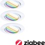 Paulmann Urail LED Einbaustrahler Set, 3 runde Smart Home Spots mit RGBW und Zigbee Steuerung.