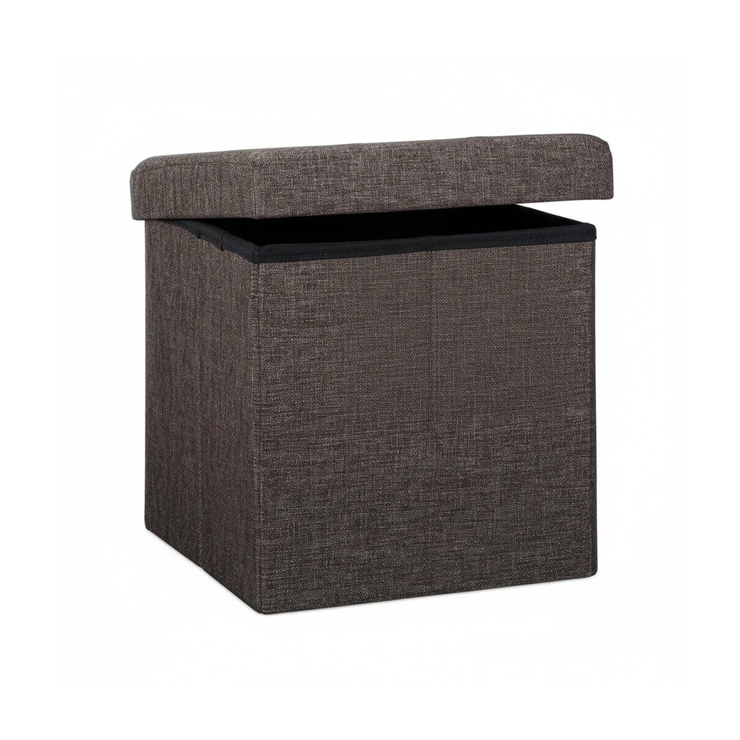 Relaxdays Sitzhocker Leinen Braun Faltbar Stauraum 38 cm x 38 cm x 38 cm 2,5 kg