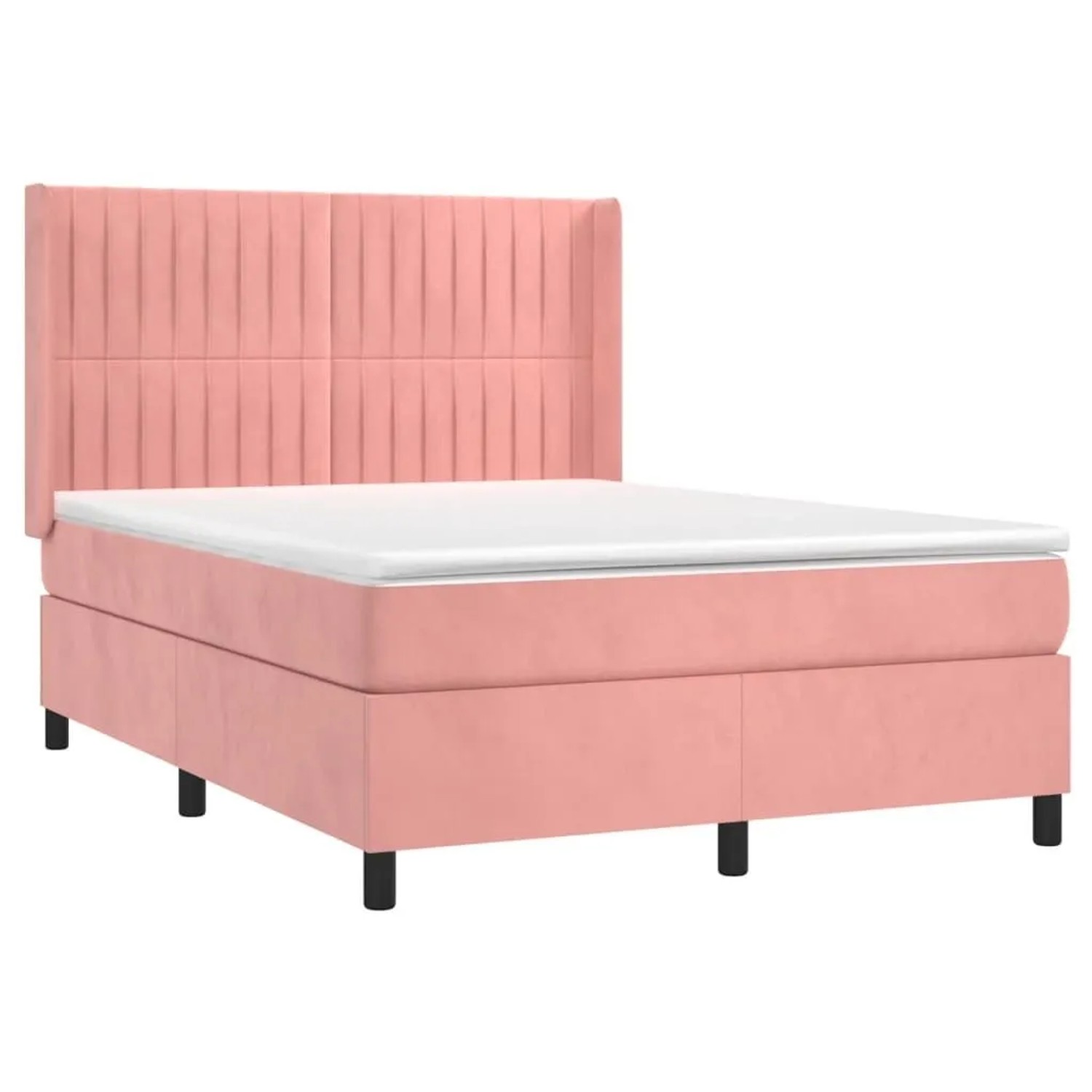 vidaXL Boxspringbett mit Matratze Rosa 140x200 cm Samt 3132806 günstig online kaufen