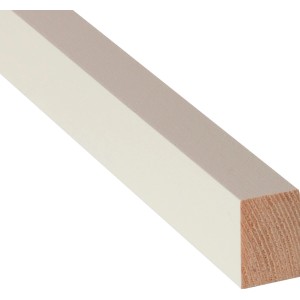 Weiß lackierte Rechteckleiste aus Holz, 19x30x900 mm, für vielseitige Anwendungen.