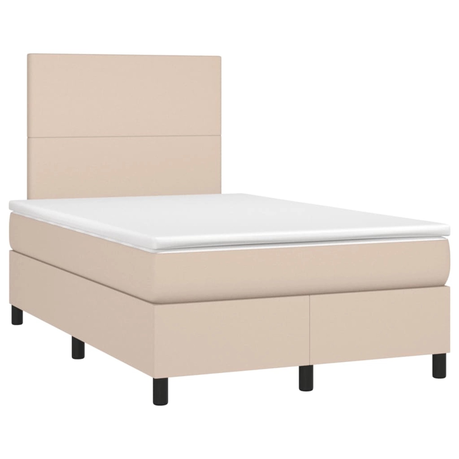 vidaXL Boxspringbett mit Matratze Cappuccino-Braun 120x190 cm Kunstleder 32 günstig online kaufen