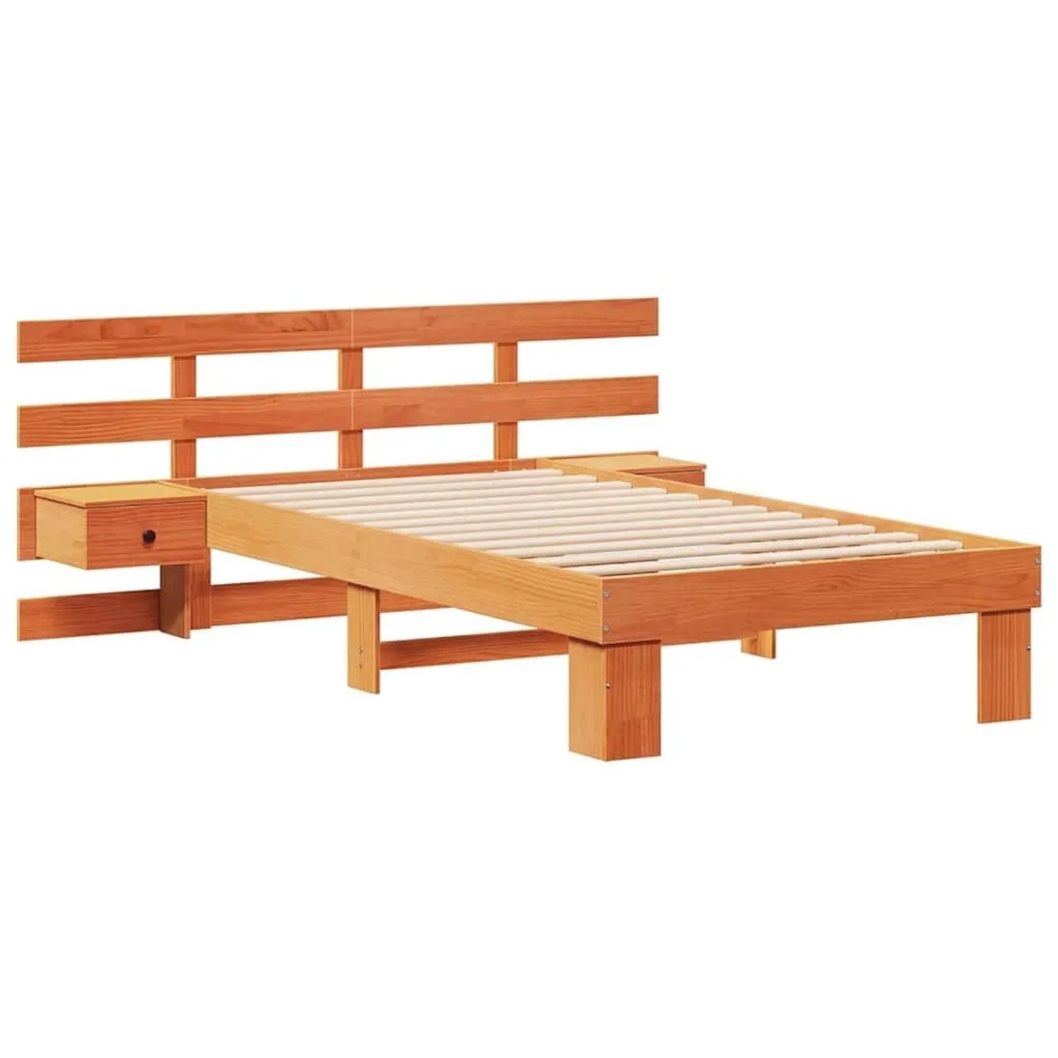 vidaXL Bettrahmen Wachsbraun 90 x 200 cm Massives Kiefernholz 872712