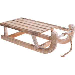 Dekorativer Holzschlitten (50 cm) im Vintage-Look für die Weihnachtsdekoration.