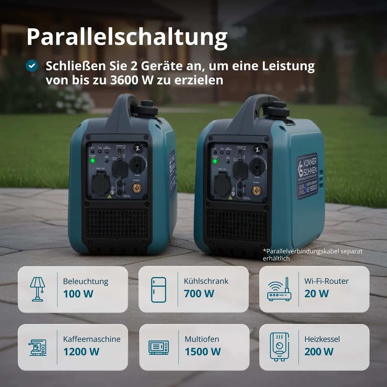 Könner & Söhnen Inverter Benzin/Gas Generator KS 1900iG S_5