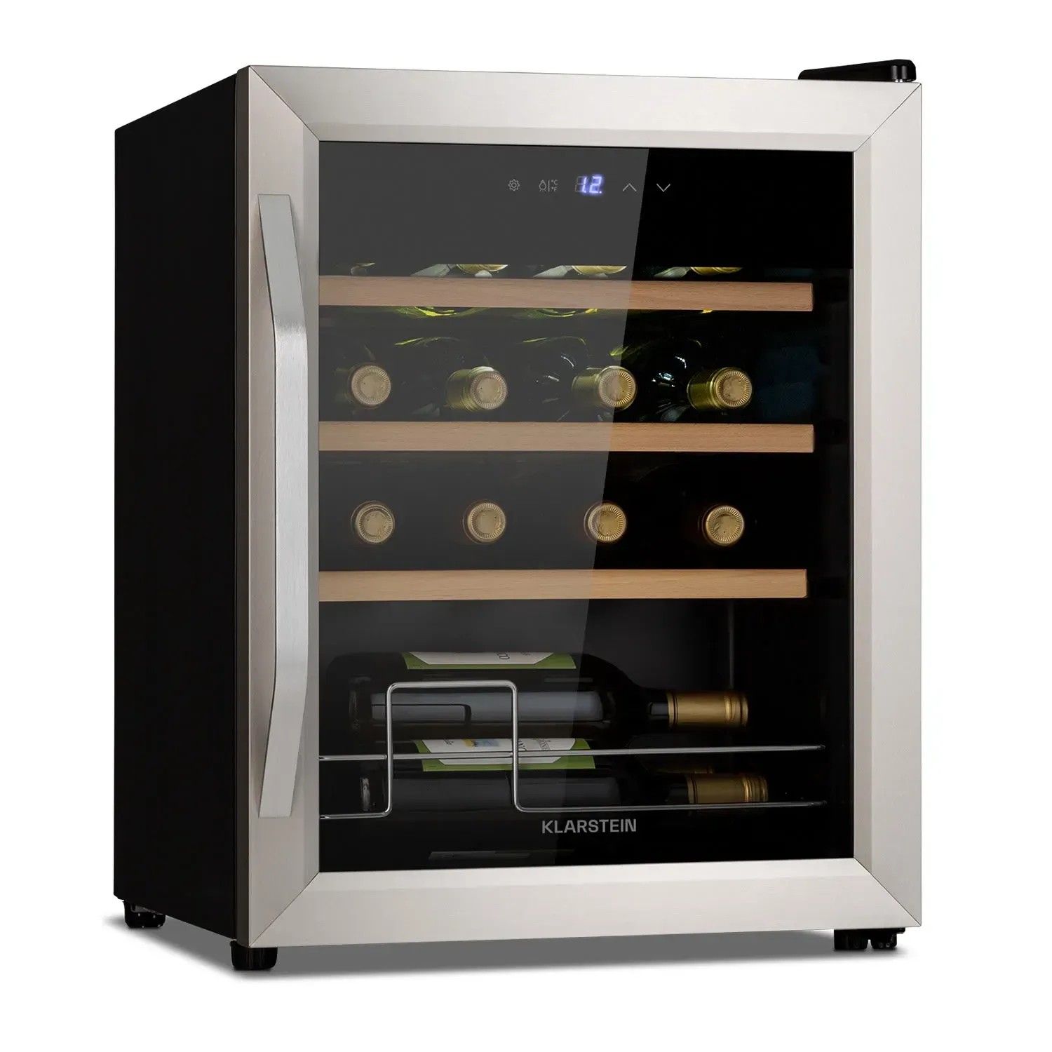 Klarstein Vinamour 16 Uno Weinkühlschrank 16 Flaschen 42 L 5-18°C 41 dB Glas