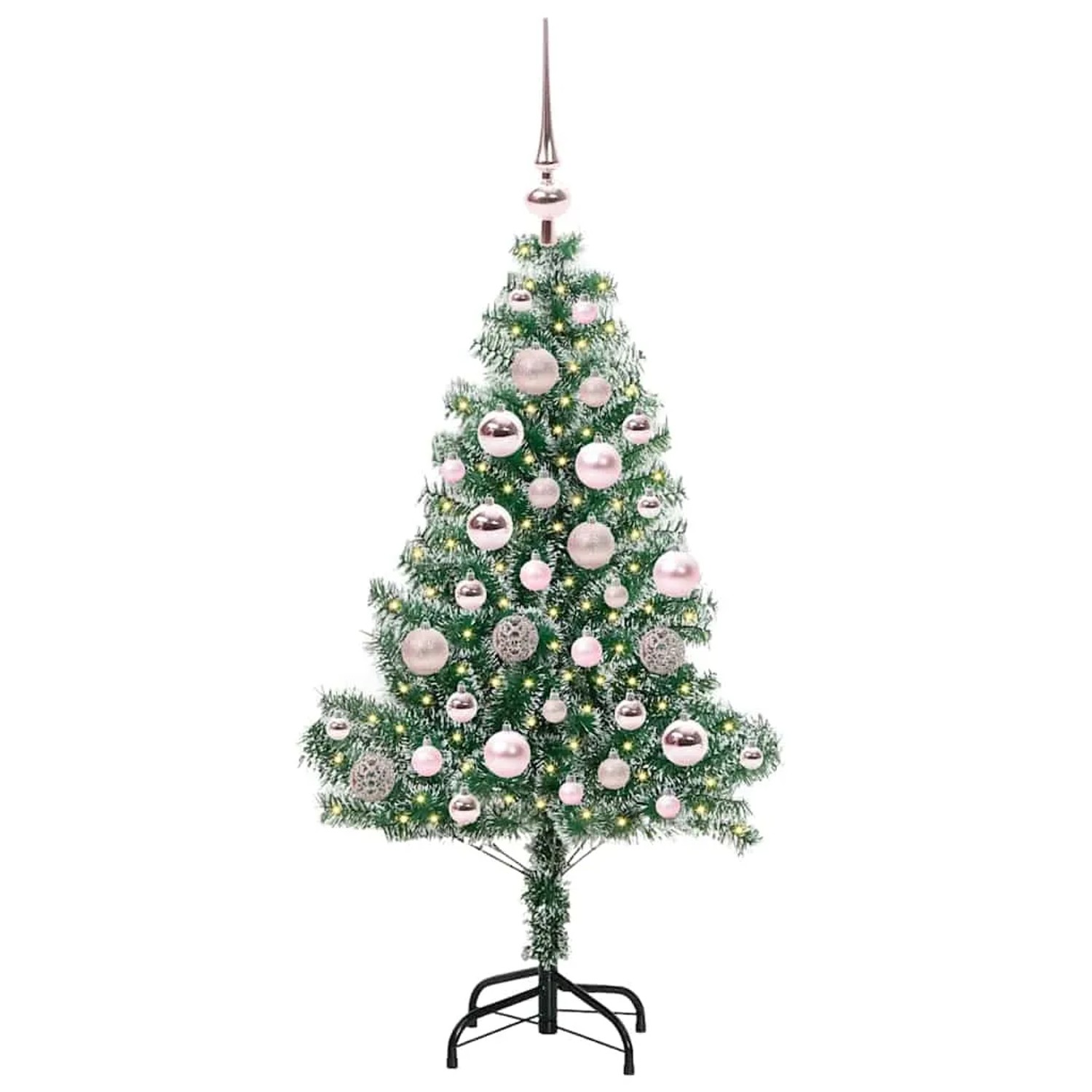 vidaXL Künstlicher Weihnachtsbaum Beschneit mit LED Licht 120 cm 3396799