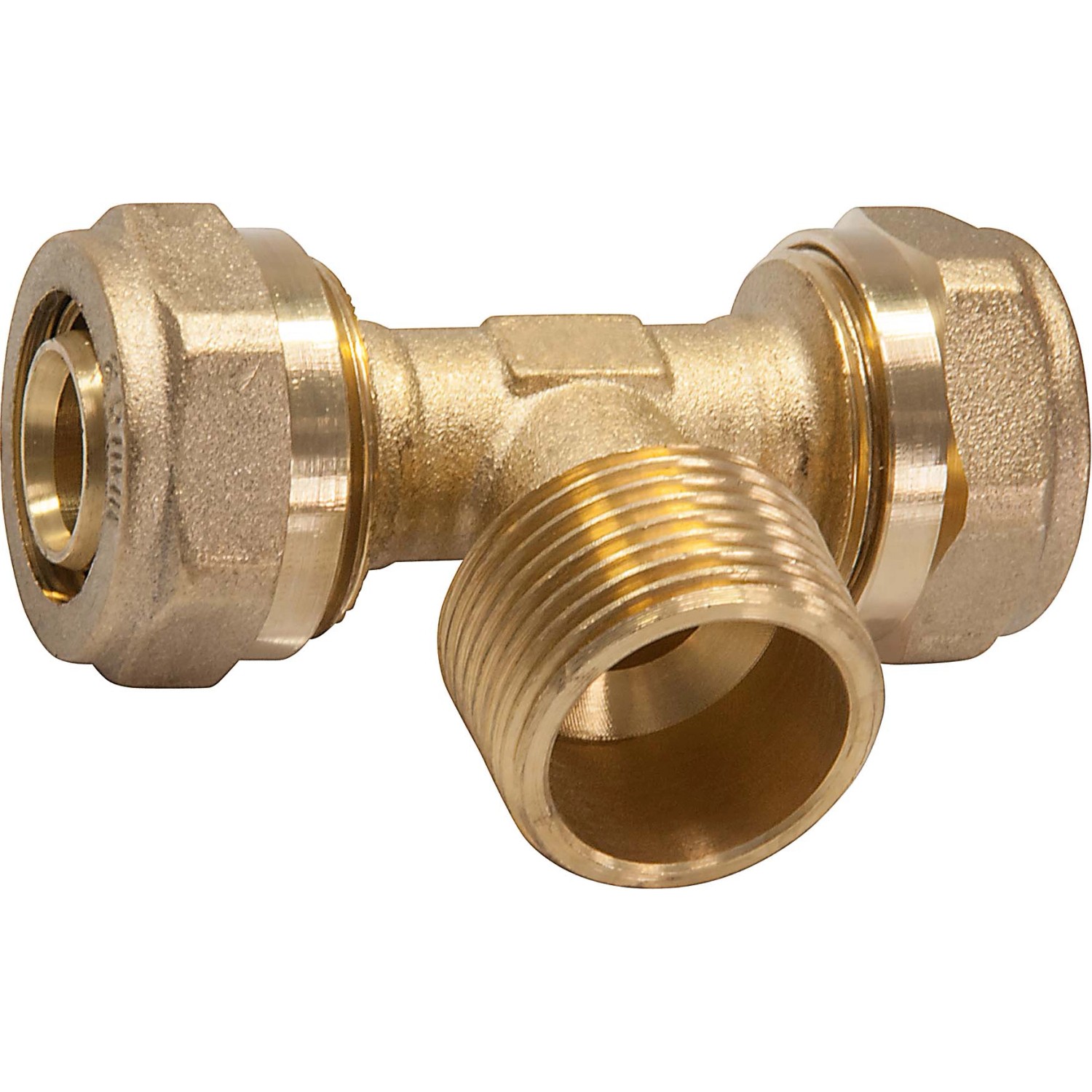 Klemmring-T-Stück Ø 16 mm x 21 mm (R 1/2) Messing