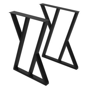 ML-Design Tischbeine (2 Stk.) in X-Form, 50x71 cm, aus Stahl, schwarz, für Esstische.