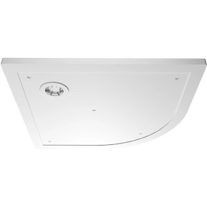 Weiße Breuer Viertelkreis-Duschwanne Flat Line Design, 90x90 cm, extraflach.