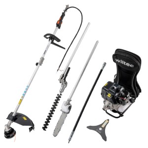 Wiltec 4-In-1 Backpacker Multifunktionsgerät 2-Takt Motor Rucksack Rasentrimmer