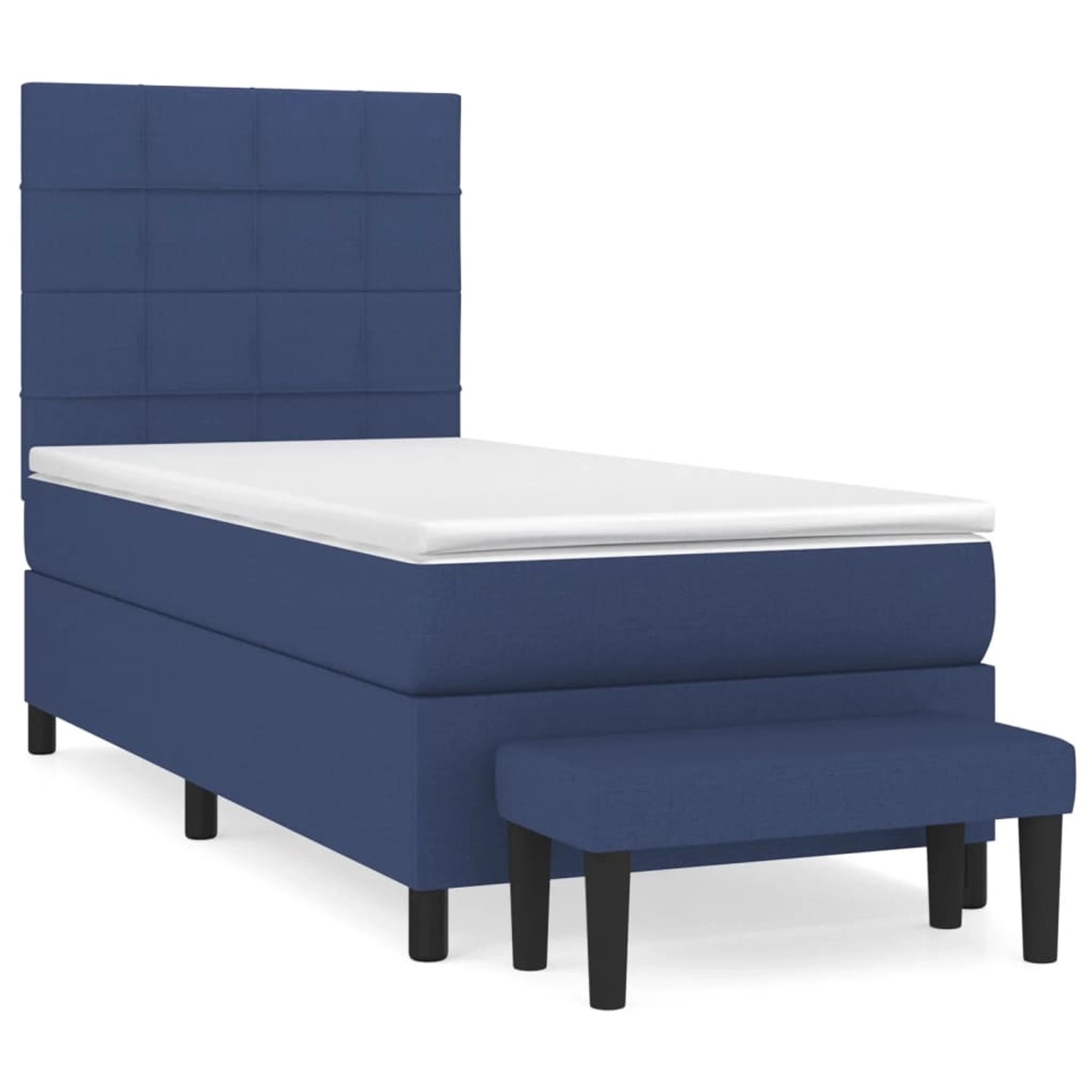 vidaXL Boxspringbett mit Matratze Blau 100x200 cm Stoff 3136579 günstig online kaufen