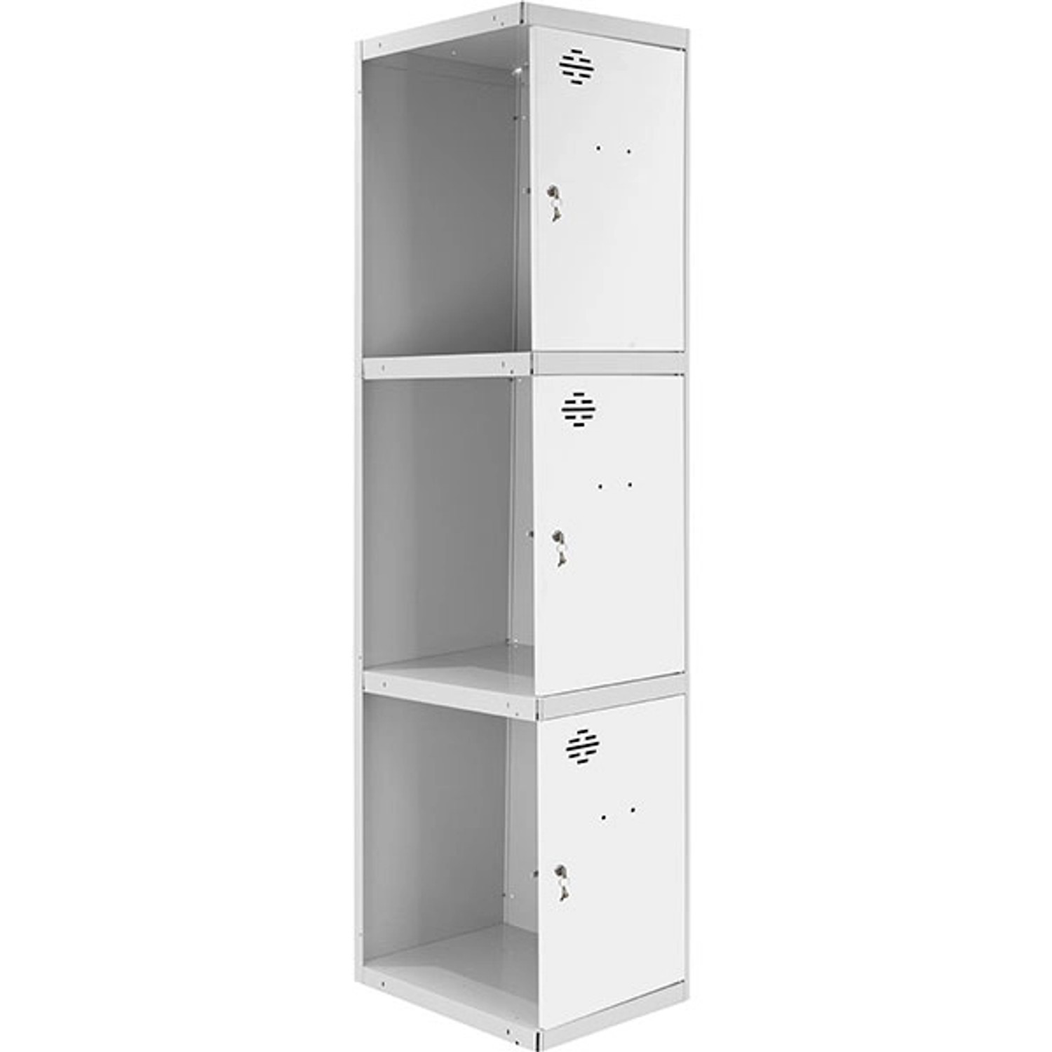 PROREGAL Spind AMEGO HxBxT 180 x 30 x 50 cm 3 Abteile Anbaumodul Grau-Weiß günstig online kaufen