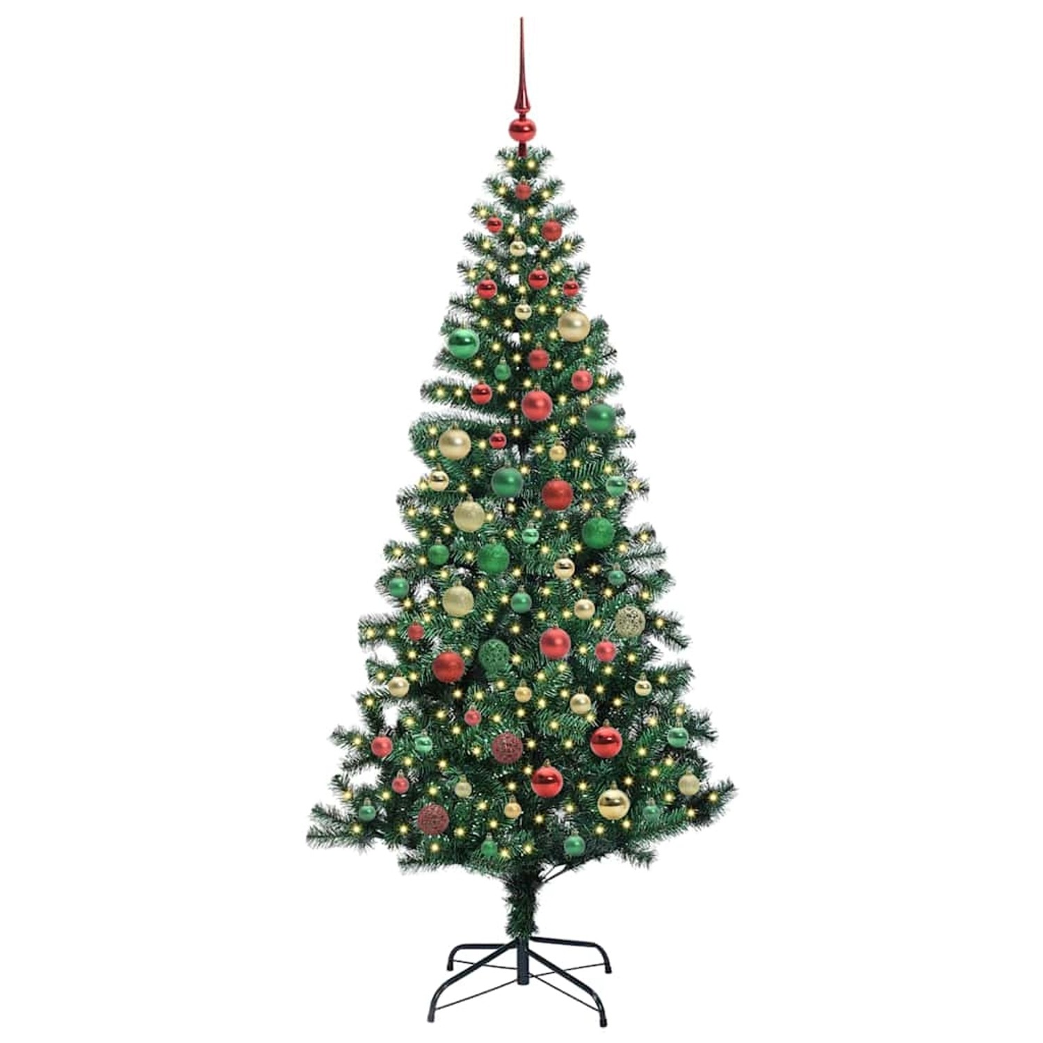 vidaXL Künstlicher Vorbeleuchteter Weihnachtsbaum Grün 180 cm 3396770