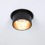 LED Einbaustrahler Gil Coin, 3er Set, schwarz matt/gold, warmweißes Licht.