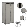 Grauer vidaXL Kleiderschrank (75x50x160 cm) mit Stoffbezug und Reißverschluss.