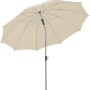 Schneider Marktschirm, Ø 220 cm, Natur, mit Push-Up Mechanik für einfache Bedienung.
