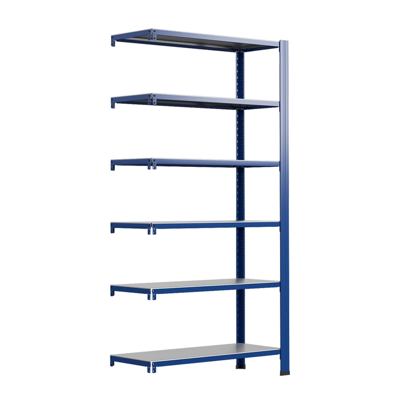Ar Shelving T Profile Zusatzmodul Blau & Verzinkt 200x120x30 cm 6 Böden 180 kg