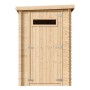 Timbela Holz Gartenhaus M306A+M306G mit Boden, naturbelassen, mit Tür und kleinem Fenster.