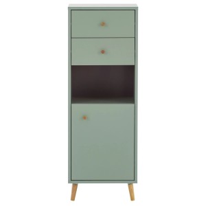 Schildmeyer Highboard Bjarne in Pistazie mit Tür, Schubladen und offenem Fach.