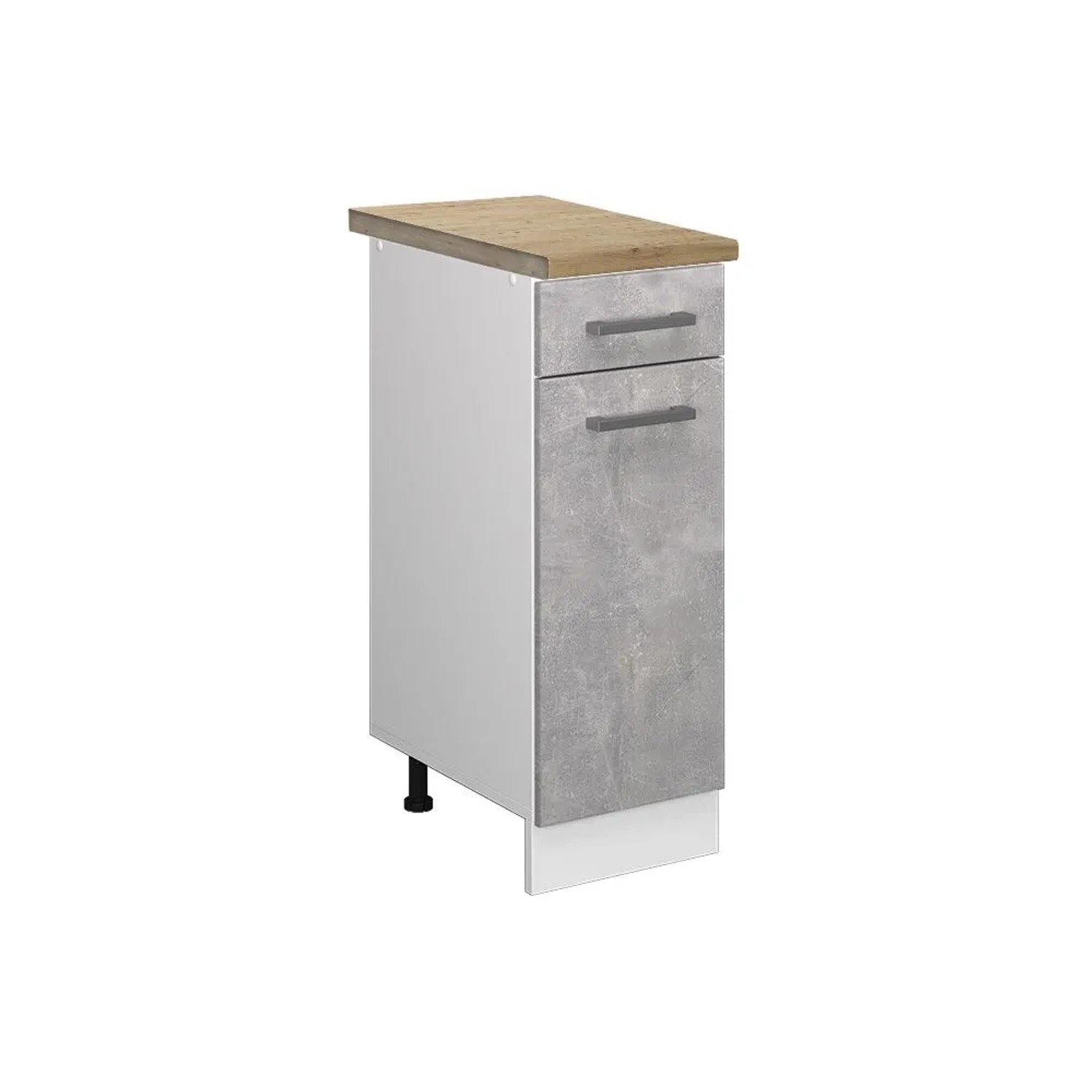 Vicco Küchenunterschrank R-Line Schubladenschrank für die Küche Beton Weiß 30 cm AP Eiche