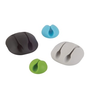 Fix-o-moll Kabelfixierer, selbstklebend, mehrfarbig, 4er-Set zur Kabelorganisation.