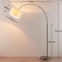 Lindby Stehlampe Bogenleuchte Railyn 9621369 Modern in Weiß aus Textil 1-flammig E27 Wohnzimmerleuchte_5