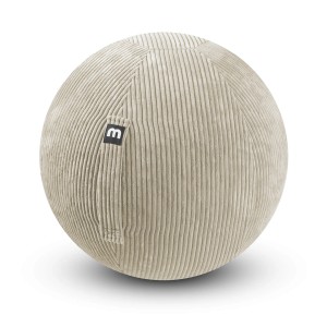 Beiger mokebo Sitzball aus Cord, ergonomisch für Büro & Sport. Inkl. Pumpe.