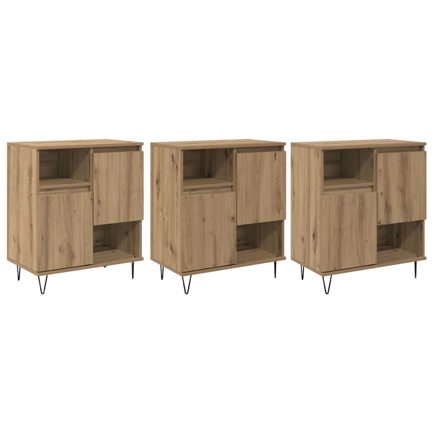 vidaXL Sideboards 3 Stk Artisan-Eiche 180 x 35 x 70 cm Holzwerkstoff 339456 günstig online kaufen