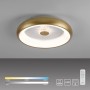 LED-Deckenleuchte Vertigo in Messing-Optik, Ø 46,5 cm, mit Kristall-Effekt für stimmungsvolle Beleuchtung.