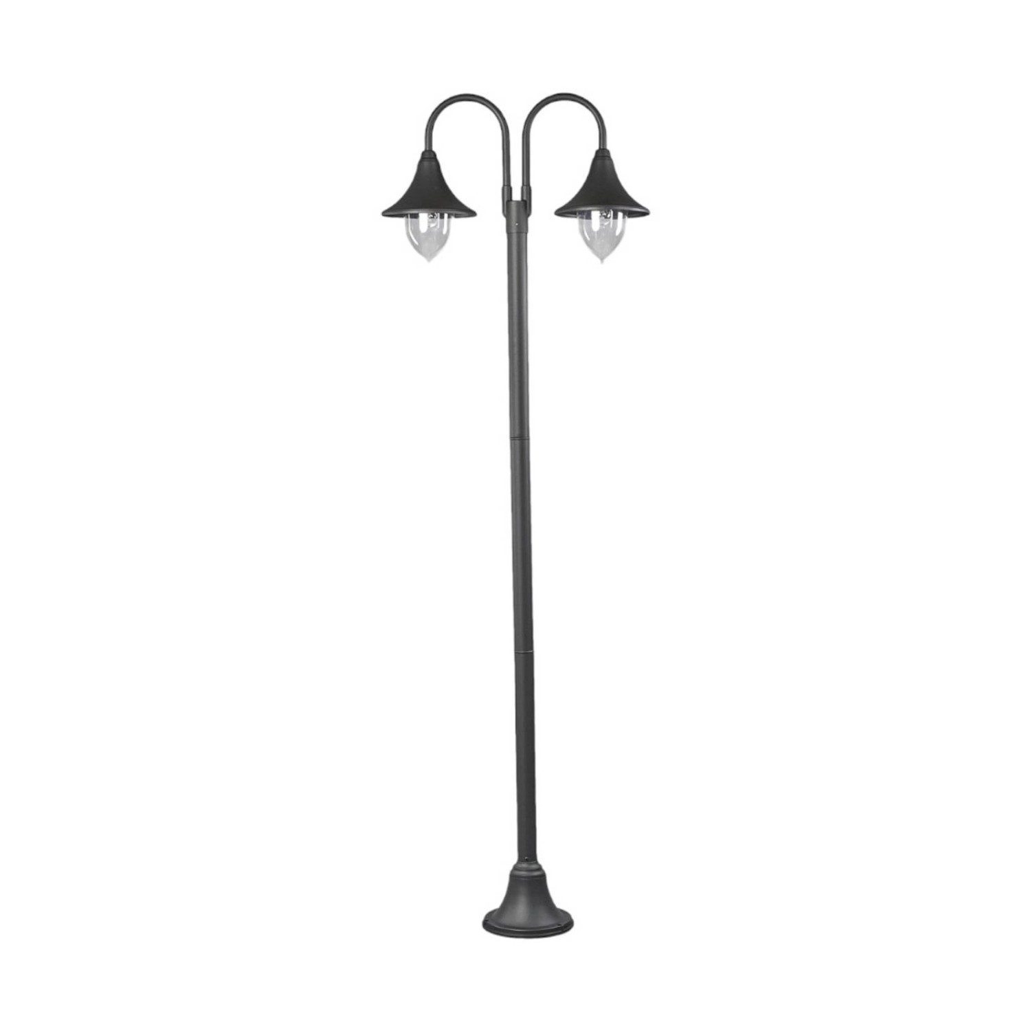 Lindby Mastleuchte Außen Madea 9630067 Spritzwassergeschützt Modern in Schwarz aus Aluminium 2-flammig E27