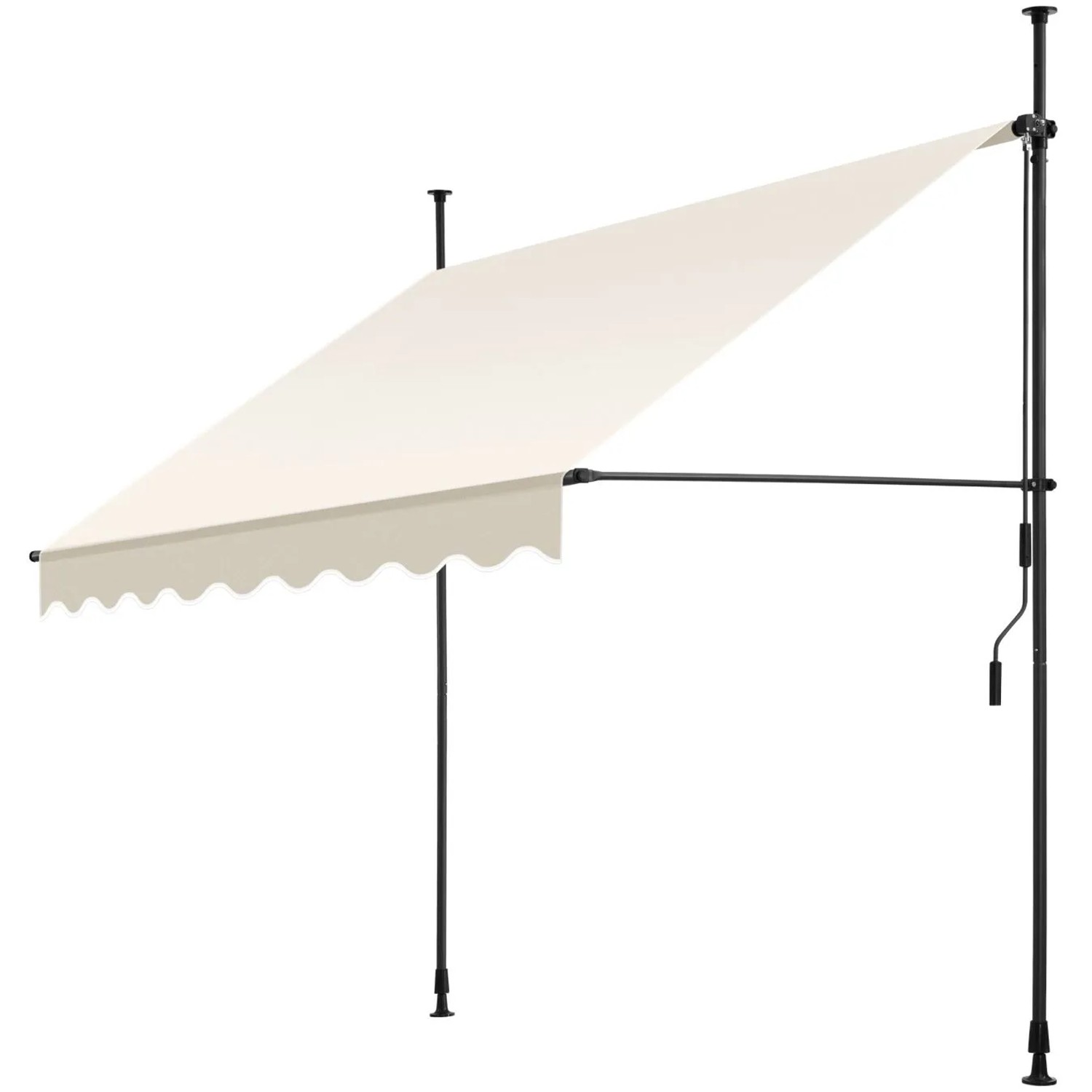 Tectake Klemmmarkise Mit Handkurbel Uv Beständig 200 X 180 Cm 180 X 200 X 304 Cm Beige