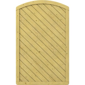 Sichtschutzzaun Element Gada Rundbogen, Holz, 119x179 cm, blickdicht für Garten & Terrasse.