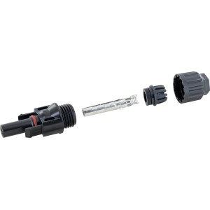 Schwaiger Solar-Stecker/Kupplung-Set, Einzelteile im Detail. Für sichere Verbindung von Solarmodulen.