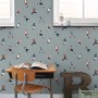ESTAhome Vliestapete Fußballspieler Hellblau. Dekorative Tapete mit sportlichem Vintage-Muster im Kinderzimmer.