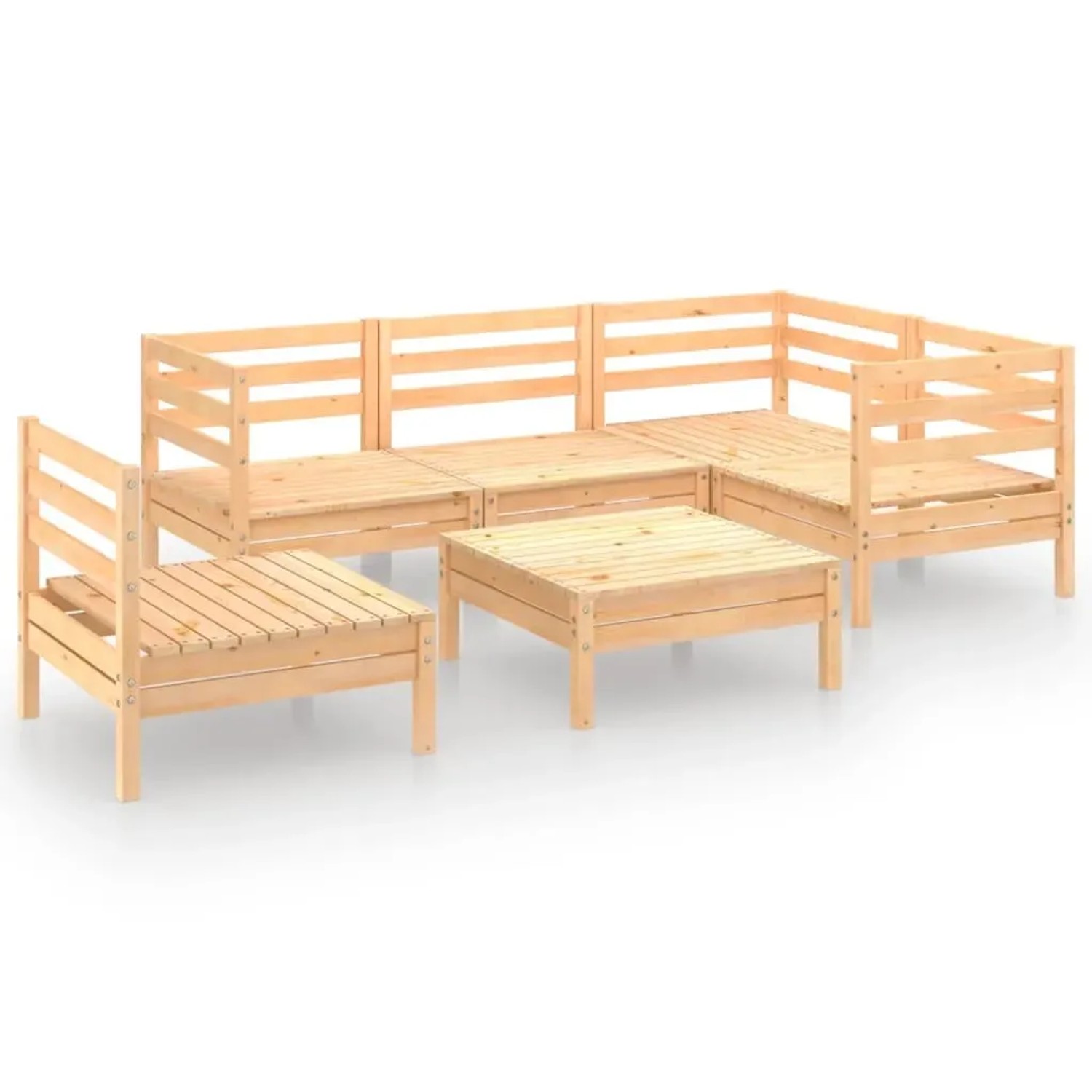 vidaXL 6-Tlg Garten-Lounge-Set Kiefer Massivholz 3082722