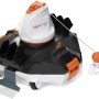 Flowclear Aquarover Poolroboter für die automatische Poolreinigung, mit Akku und Filtersieb.