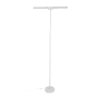 Weiße LUXULA LED Stehlampe mit Doppelkopf für Schreibtisch, flexibel verstellbar.