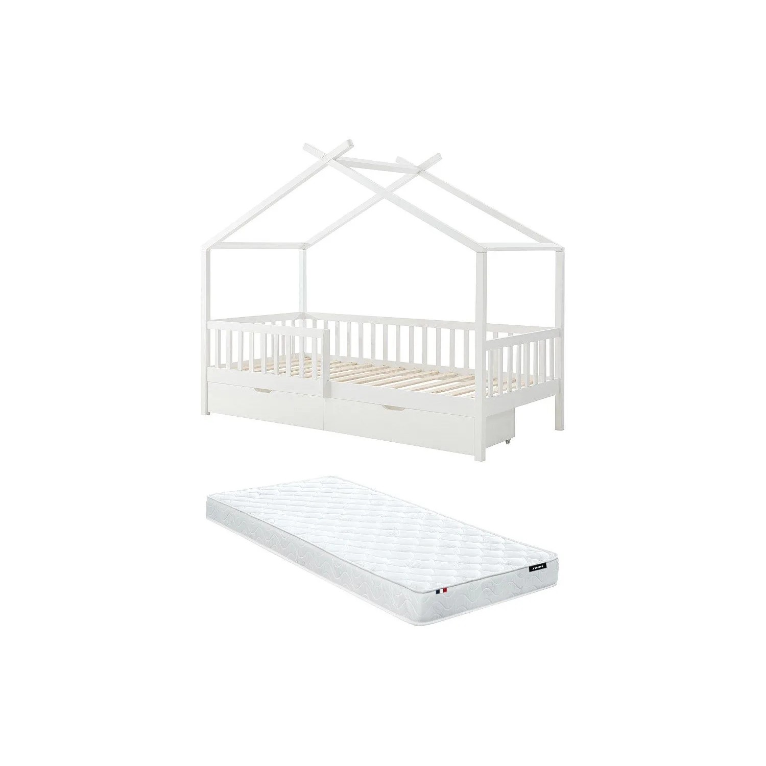 Vente-unique Hausbett Kiralio Weiß 198 cm