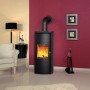 Schwarzer Hark Dauerbrand-Kaminofen Keno ECOplus mit Kacheln und Automatik, 7 kW, Energieeffizienzklasse A+.