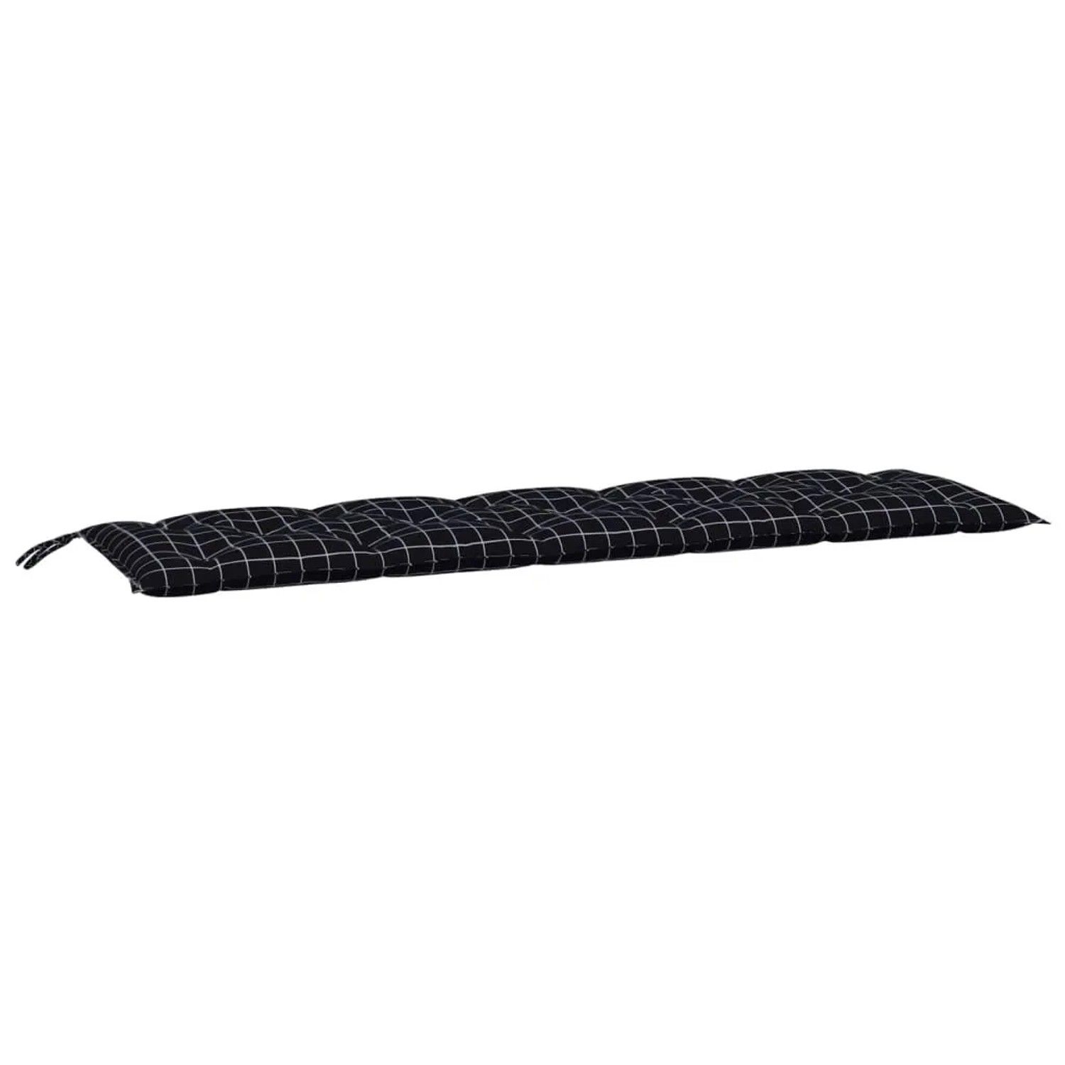 vidaXL Gartenbank-Auflage Schwarz Karomuster 180x50x7 cm Oxford-Gewebe 361634