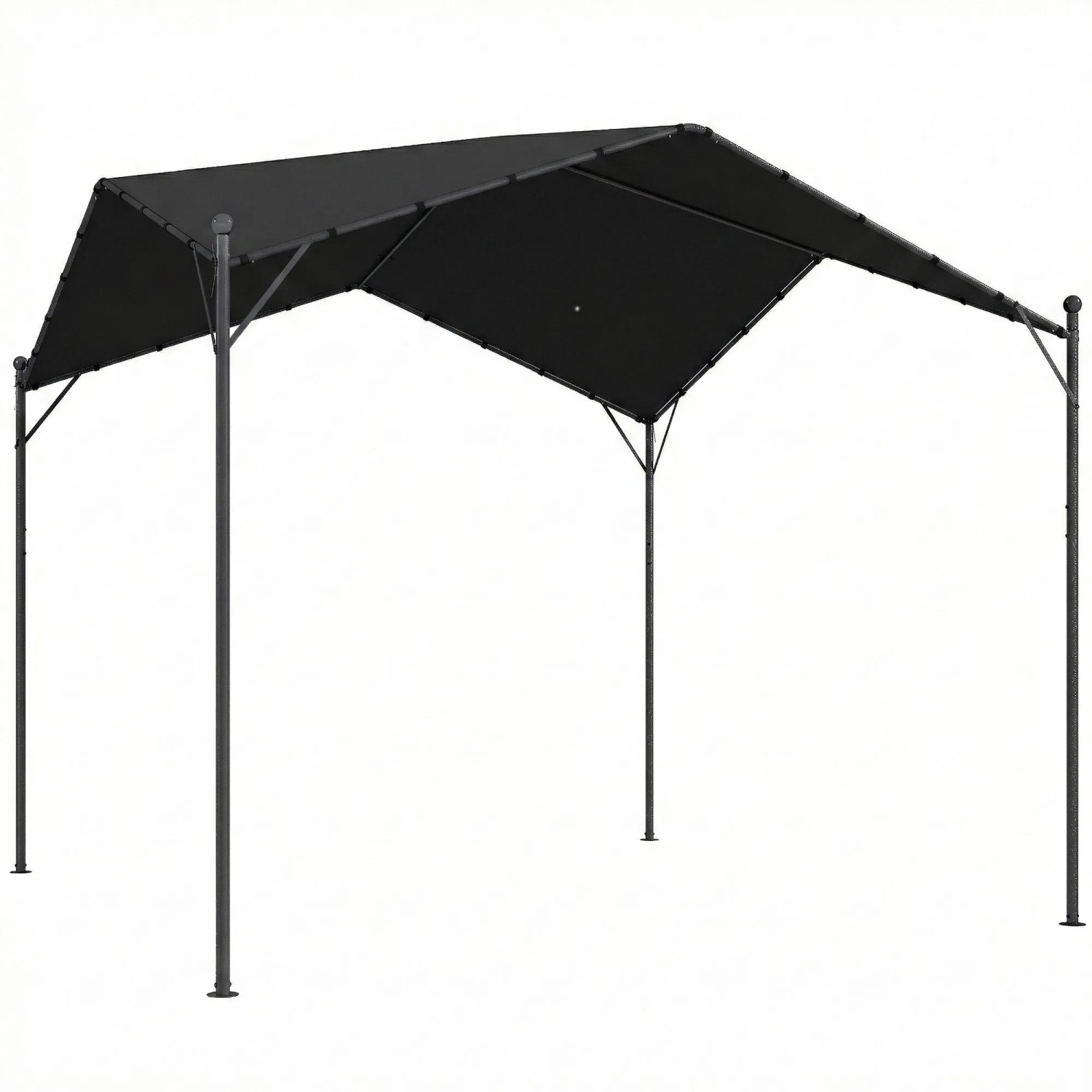 Furnicato Pergola Pavillon 3x3m Wasserabweisend Stabil Winterfest Sonnenschutz Mit Satteldach Dreiecksverstrebungen