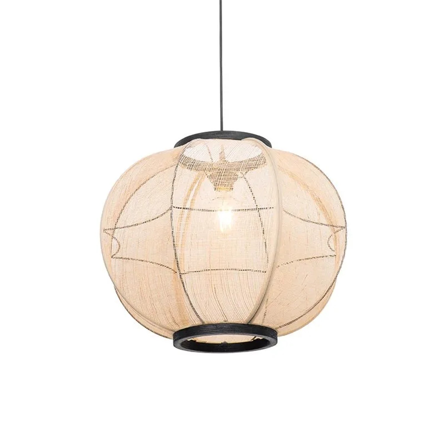 QAZQA Orientalische Hängelampe Braun SToff 48 cm Rob