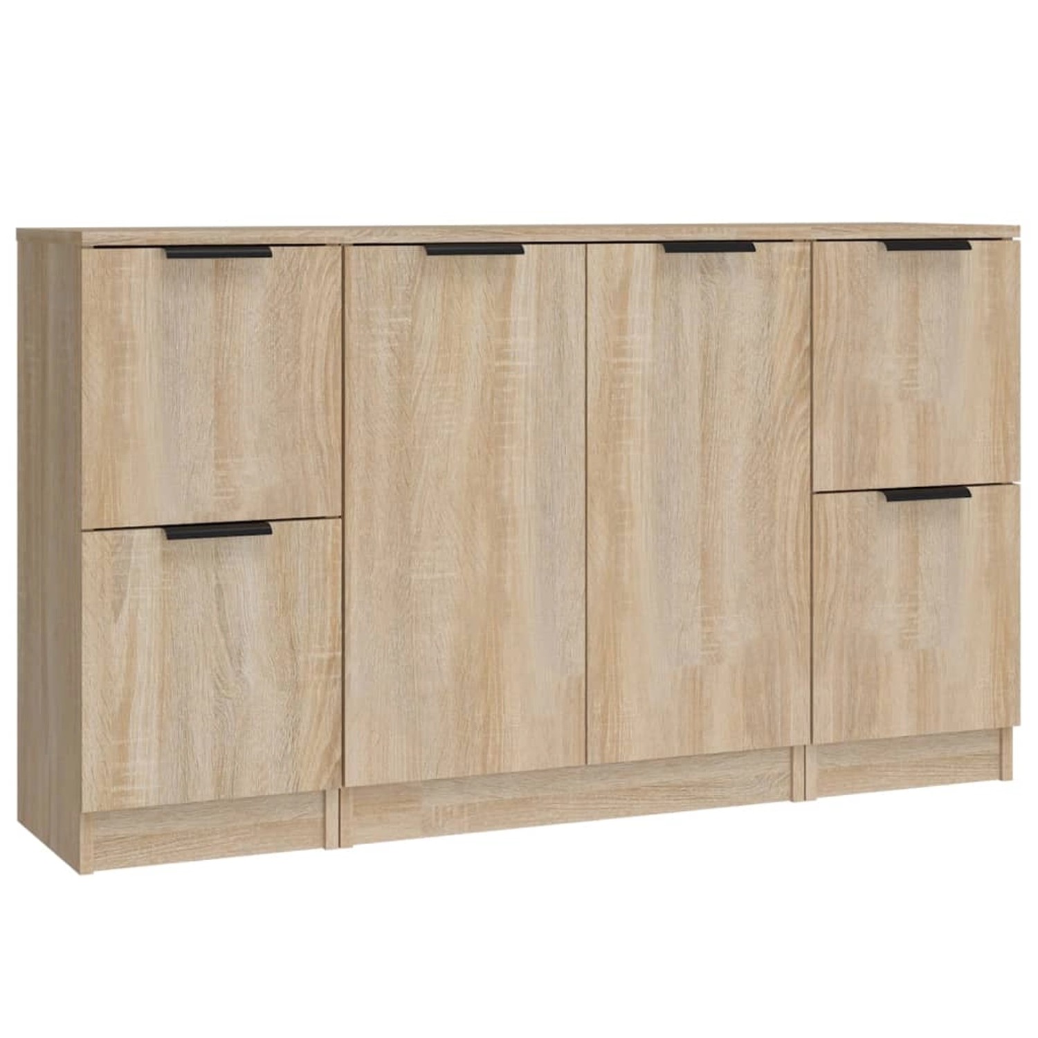 vidaXL Sideboards 3 Stk Sonoma-Eiche Holzwerkstoff 3115846
