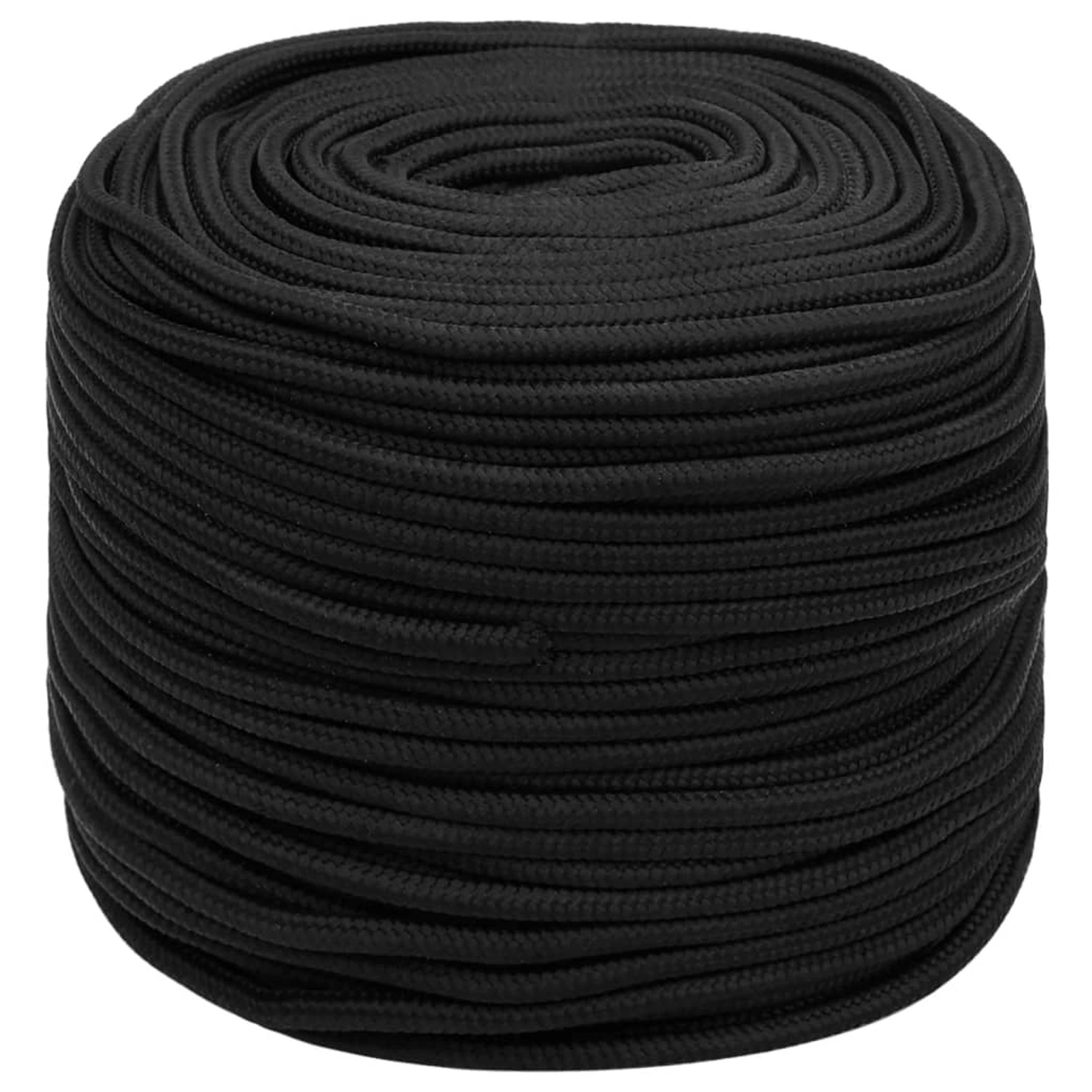 vidaXL Bootsseil Schwarz 6 mm 50 m Polypropylen 152497
