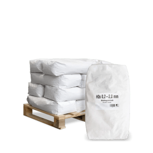 Weiße 25kg Säcke Galamio Aquariensand 0,2-2,0 mm auf Holzpalette. Ideal für Aquarien, Terrarien & Schüttgüter.