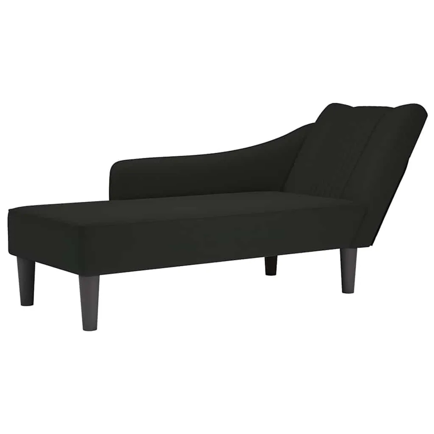 vidaXL Chaiselongue mit Rechter Armlehne Schwarz Samt 4009797