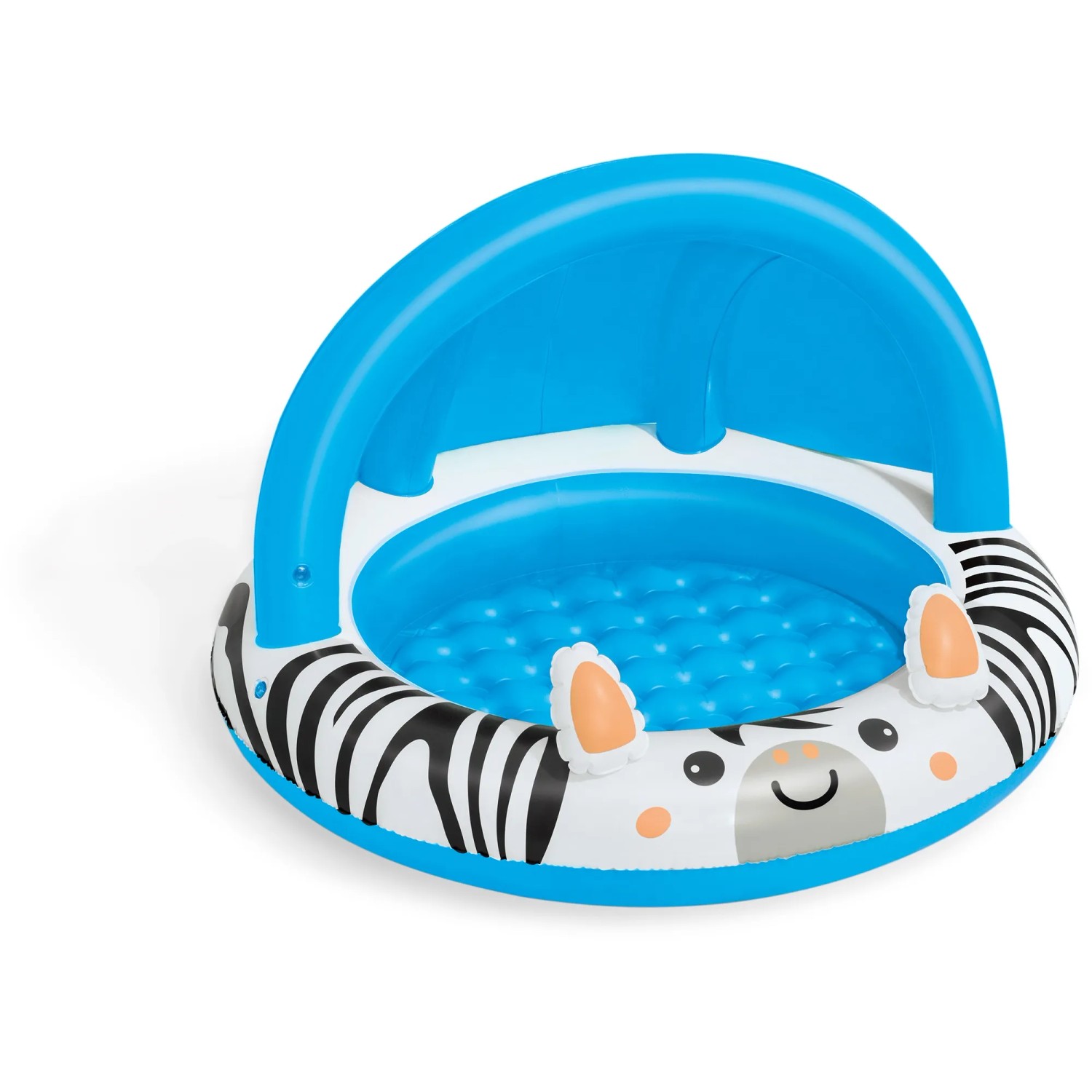 Bestway Planschbecken Safari Sun mit Sonnendach, Zebra-Design, Ø 97 cm. Planschbecken für Kinder ab 2 Jahren.