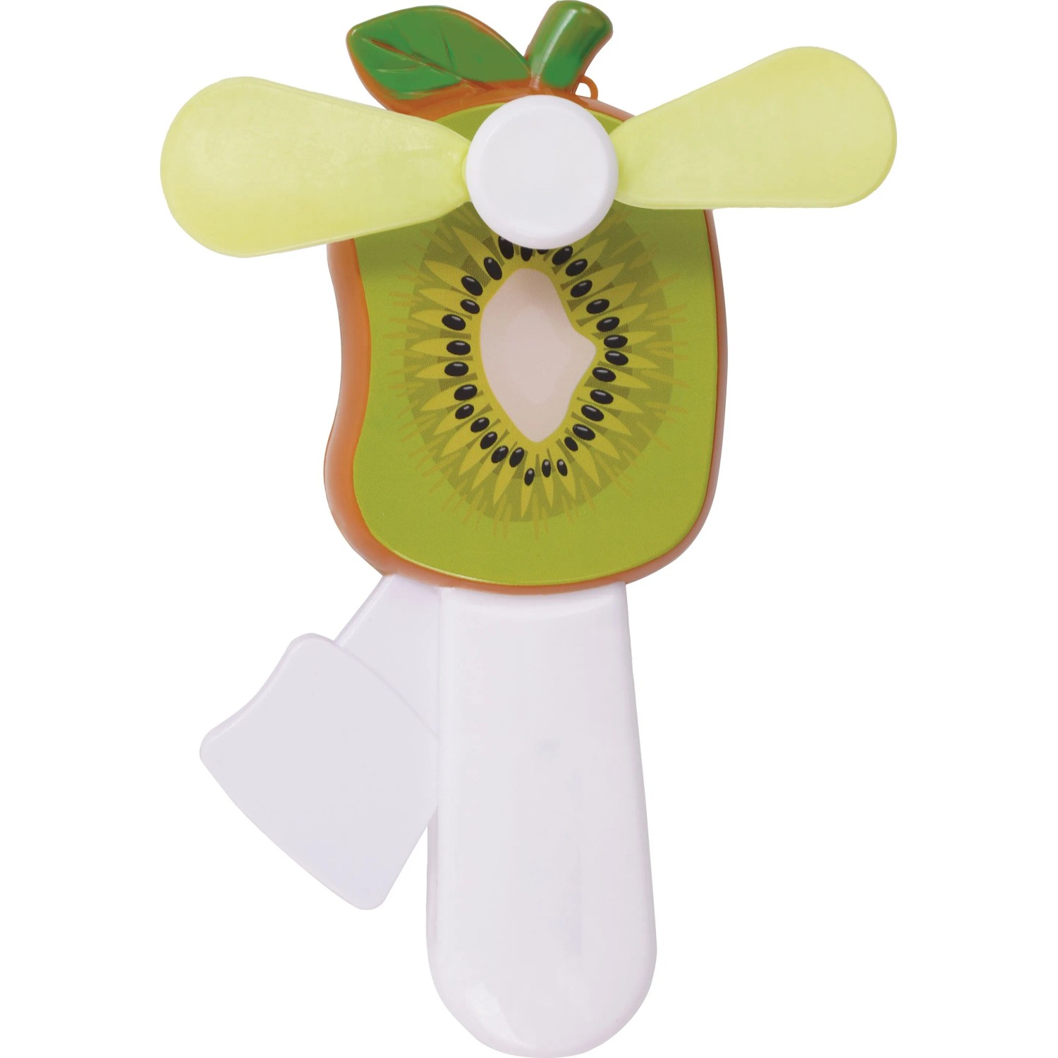 Mini-Handventilator im Kiwi-Design, ein fruchtiger Geschenkartikel für heiße Tage.