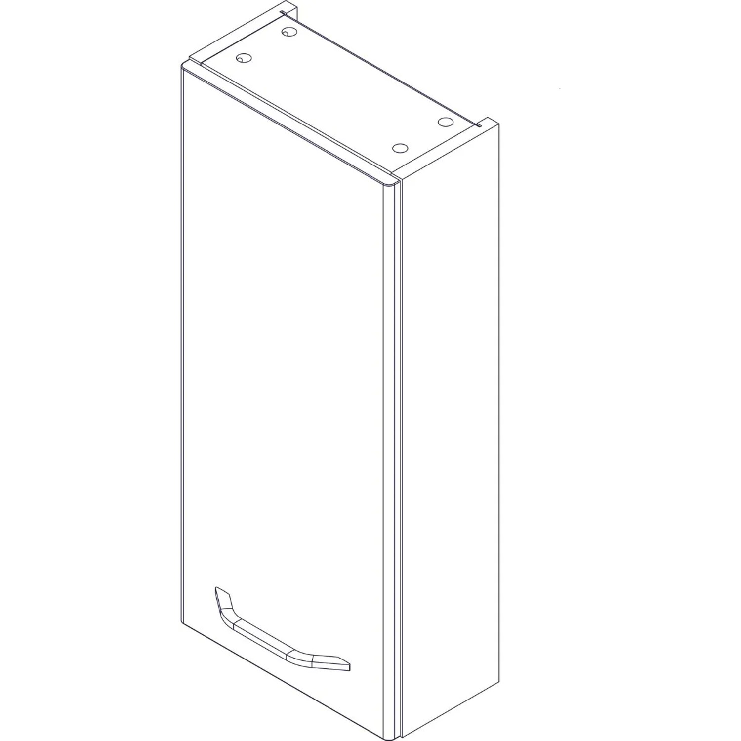 Fackelmann Bad-Hängeschrank Milano, weiß, 30 cm breit. Badezimmerschrank zur Wandmontage.