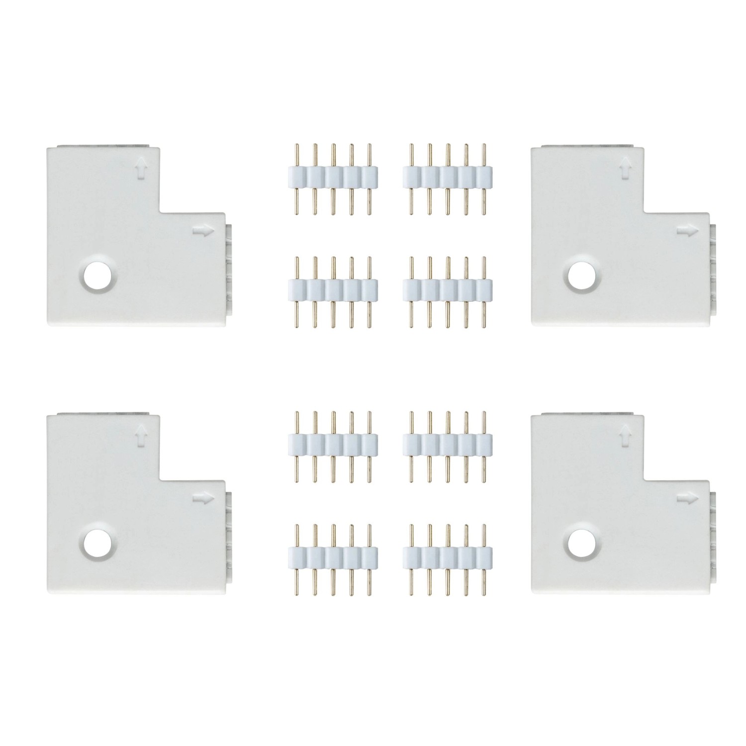 Paulmann MaxLED Eckverbinder 90° 4er-Pack mit 8 Steckverbindern, weiß.